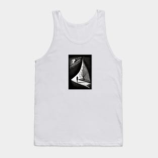 Artistic Black And White Painting Post Apocalypse Drawing Tank Top